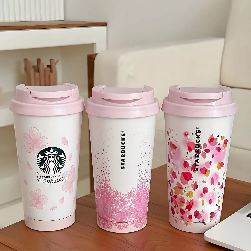 Tasse à café Starbucks Fashion Cherry Blossom World, en acier inoxydable 304, tasse thermique isolée, bouteille portable de haute qualité
