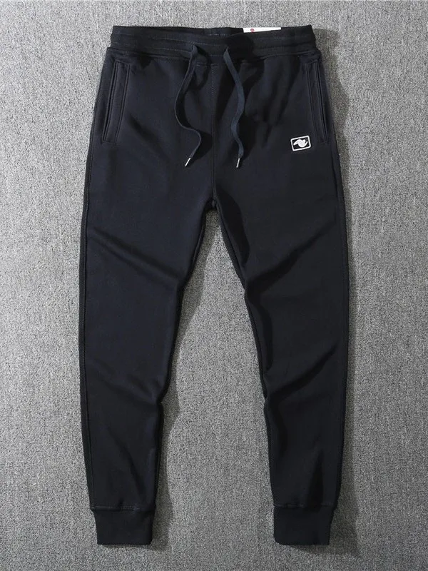 

Men's Spring Autumn Thin Letter Embroidery Slim Fit Sports Fitn Home Casual Long Pants Cotton Running Leisure Trousers
