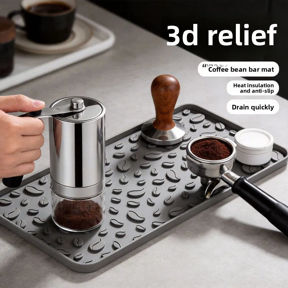 Pure Color Silicone Drying Mat for Kitchen Bar Coffee Table Anti Slip Waterproof Heat Resistant Coaster