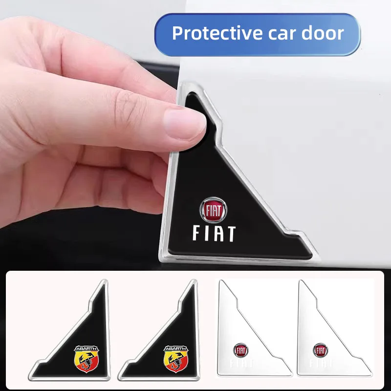Adhesivo de silicona para puerta de coche, 4 Uds., anti-colisión, antiarañazos, para FIAT Abarth 500 Tipo FR Panda Argo Freemont Viaggio Bravo Punto