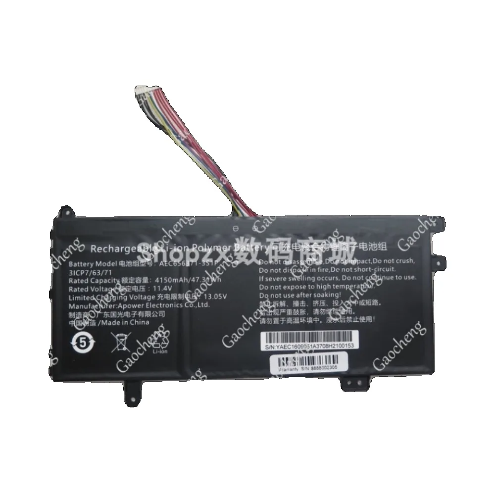 High quality products for aec656371-3s1p 11.4v 4150mah 11pin11 wire replace battery (check the old battery plug and size)