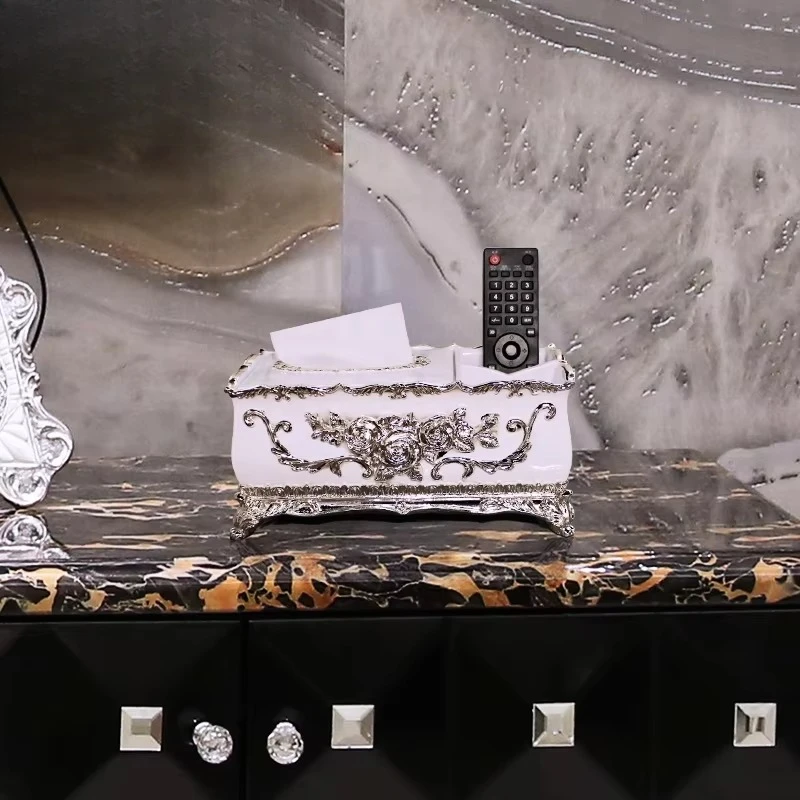 

Home Decoration Tissue Box Functional Resin Tissue Box