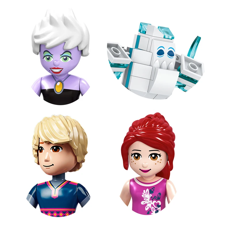 Anime princesa mini tijolos modelos belas meninas figuras cabeça acessórios blocos de construção melhores brinquedos de ação para crianças