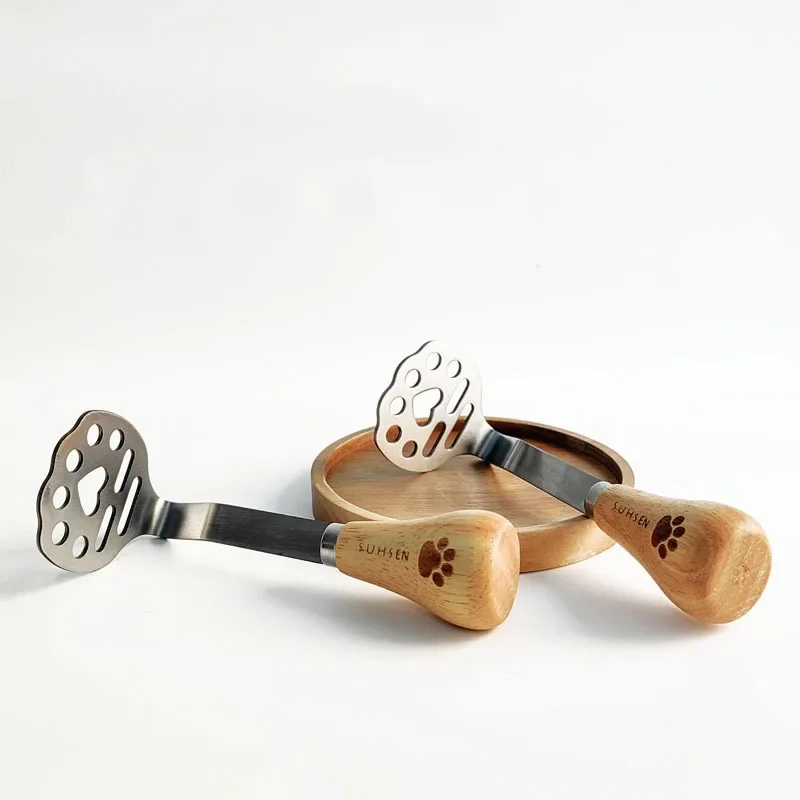 

2PCSPressed Potato Masher Pumpkin Fruit Vegetable Pressure Mud Machine Kitchen Children Food Potatoes Mud Pusher