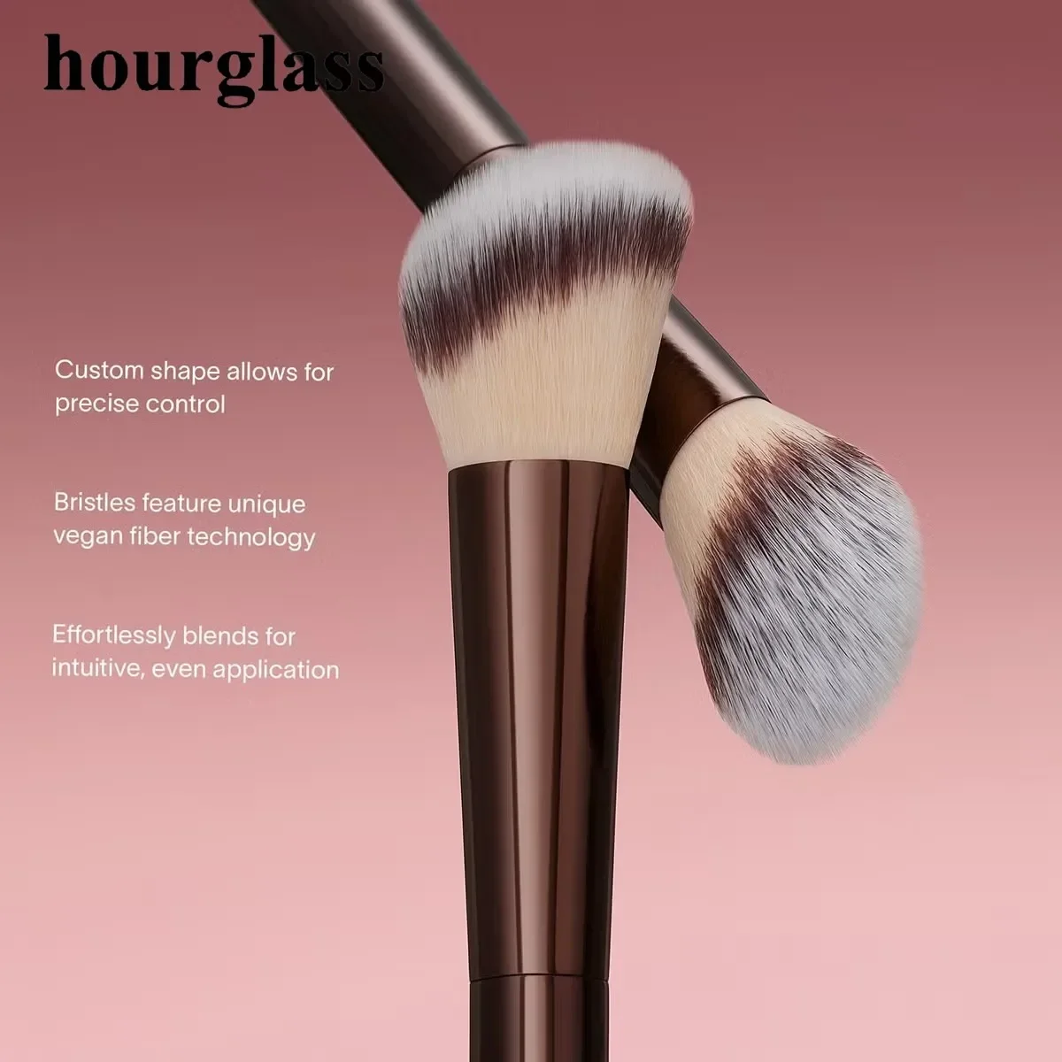 No. 15 Hourglass Blush Brush Angled Contour Blush Stippling Brush Cheeks Cream Liquid Blushes Makeup Brushes Cream Blush Brush