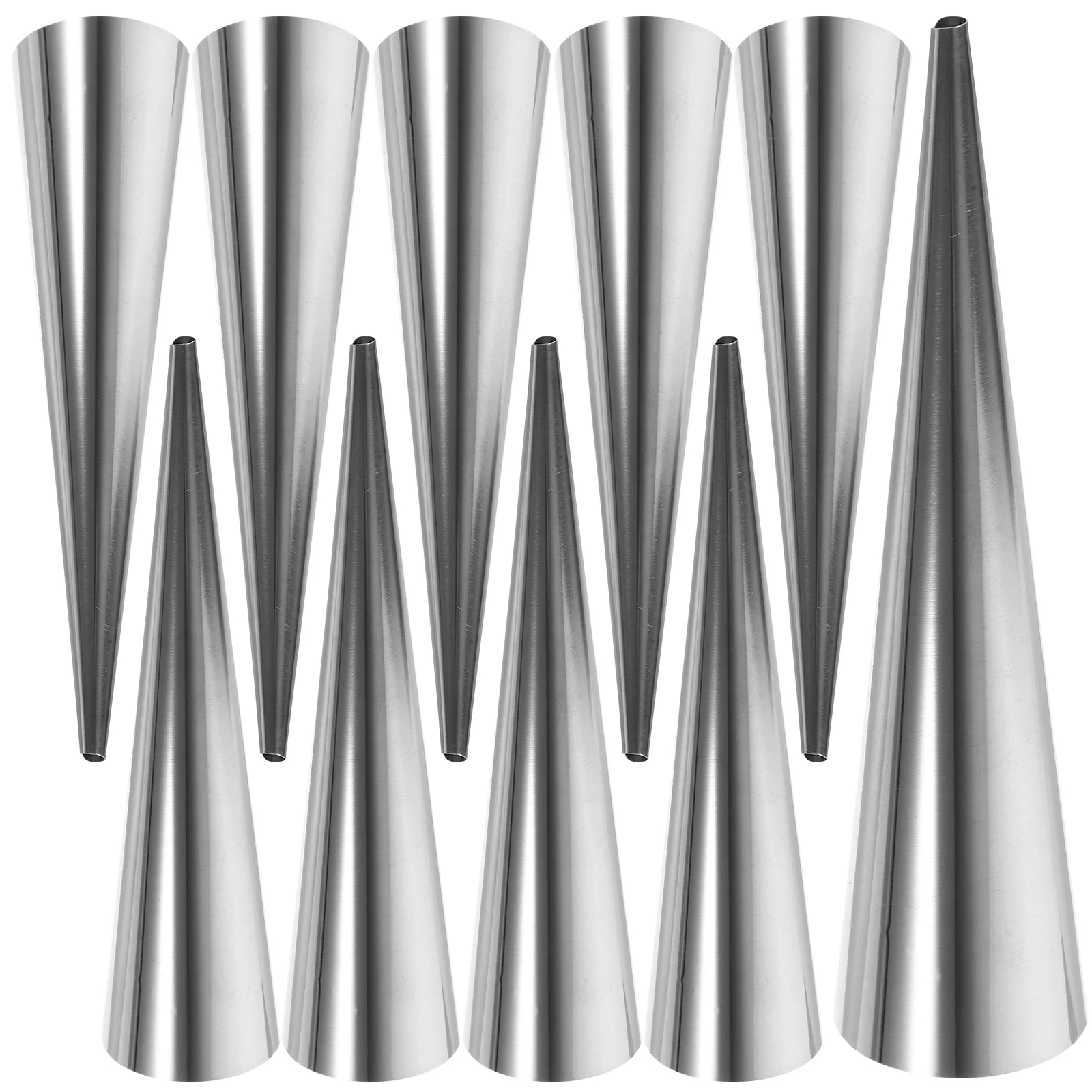 

10 Pcs Horn Molds Baking Supplies Stainless Steel Croissant Baking Mold Pastry Tools Cone Shaped Bread Making Supplies