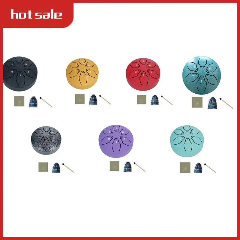 

AC22-3 Inch 6 Tone Outdoor Steel Tongue Drum Rain Drum Instrument Mini Hand Drum Ethereal Drumstick