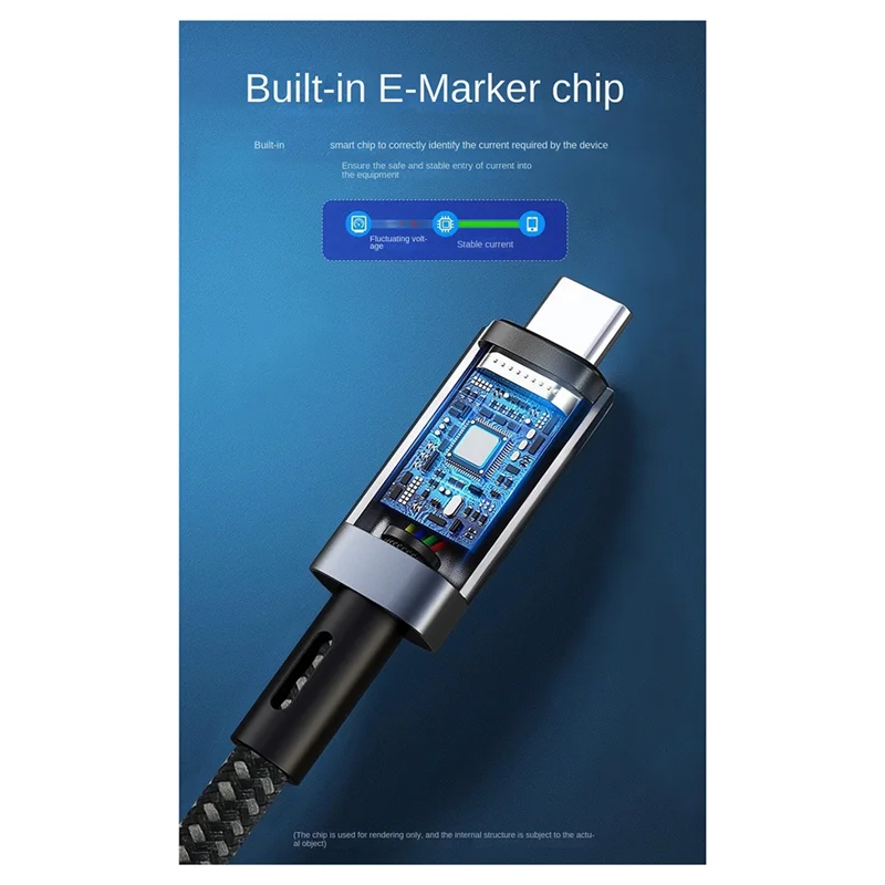 كابل AT12 USB C مع شاشة LED يدعم كابل شحن فيديو 8K بسرعة 40 جيجابت في الثانية بقدرة 240 وات USB C