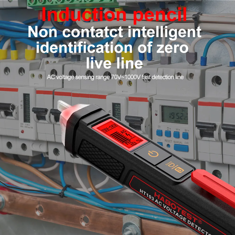 HABOTEST HT103 Spannungsprüfer 12-1000V Berührungsloser Wasserdichter Digitaler AC-Spannungsdetektor Elektrischer Tester mit LCD-Anzeige – Detail 12