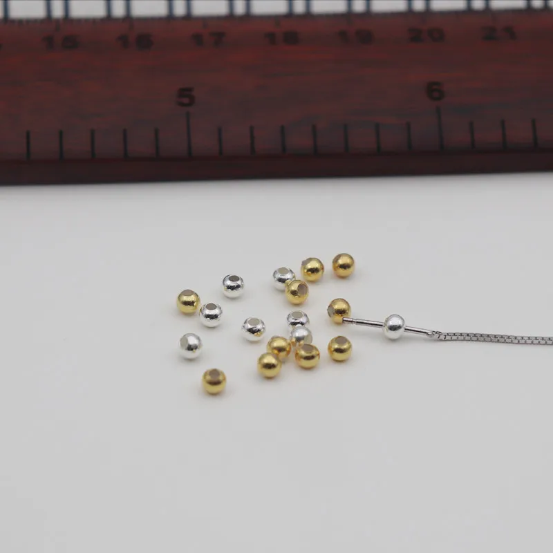 

1PCS Solid 925 Sterling Silver 3mm Spacer FIxed Beads with Silicon DIY Jewelry Making Accessories Fiinding