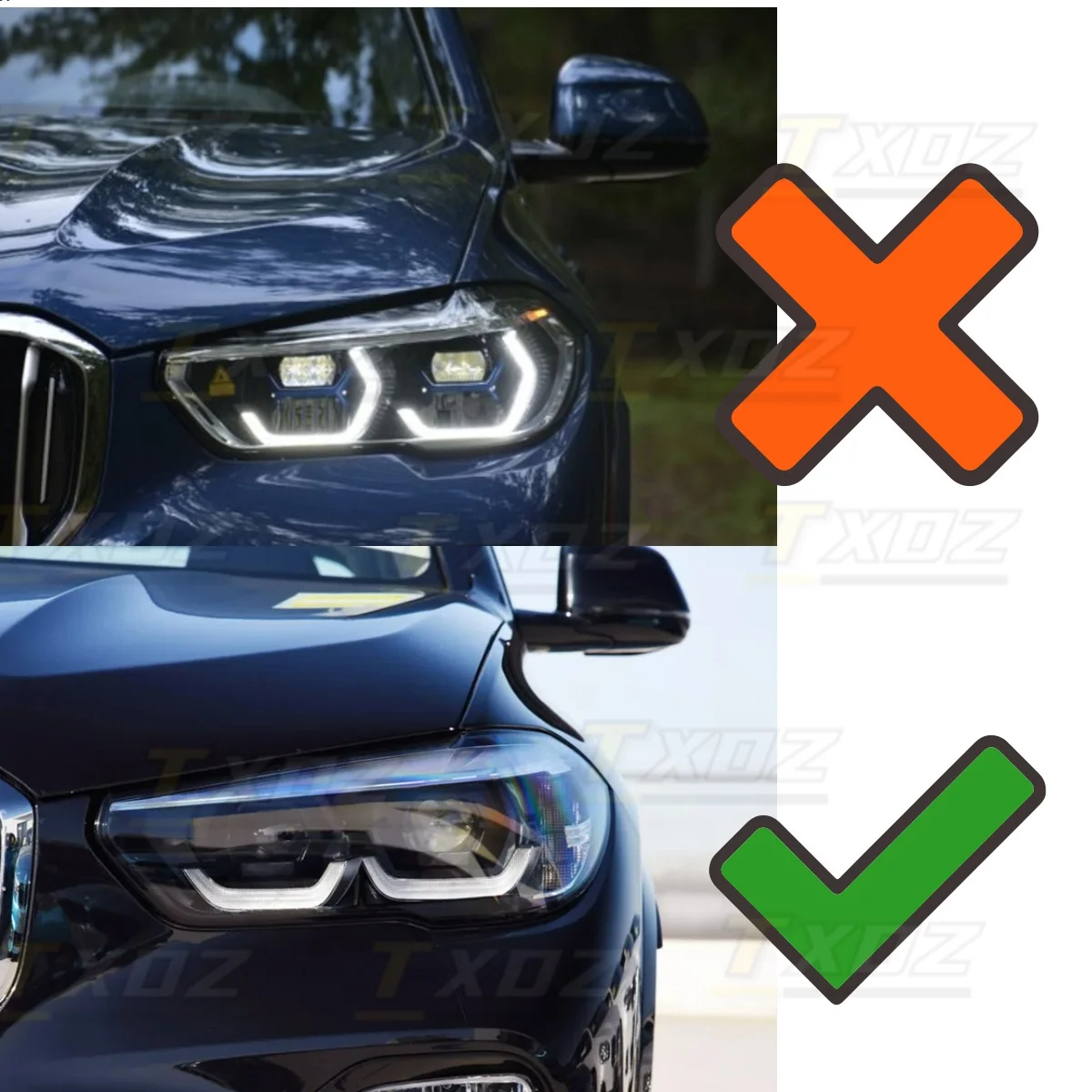 لوحات LED غير ليزر DRL لـ 2020 2021 2022 BMW G05 X5 G06 X6 F90 LED المصباح الأصفر وحدة ضوء النهار الجري 63119477985