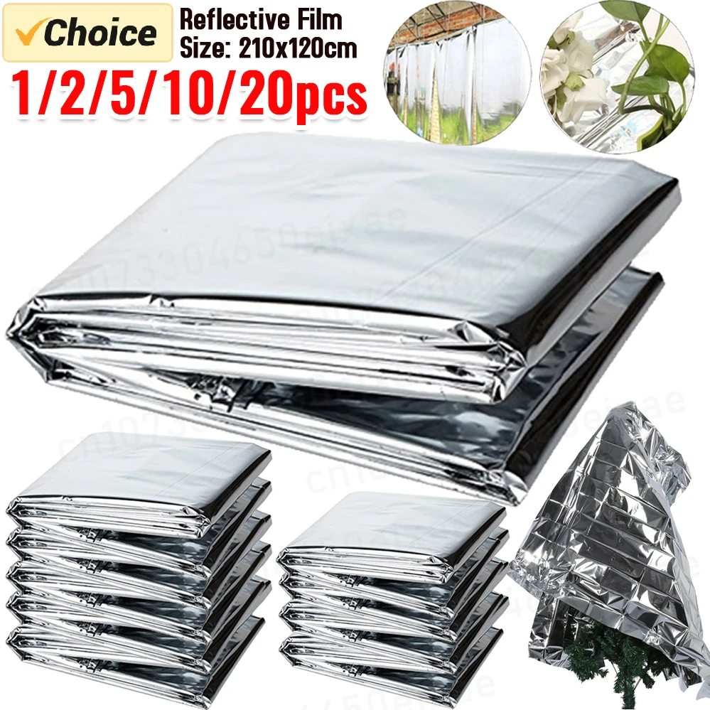 1-20PCS 210x120cm Silver Highly Reflective Mylar Films for Grow Tent Room Garden Greenhouse Farming Increase Plant Growth