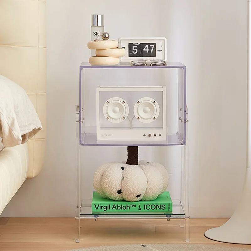 

Nordic Acrylic Sofa Side Internet Celebrity Double-layer Corner Table Simple Storage Living Room Small Coffee Table Furniture