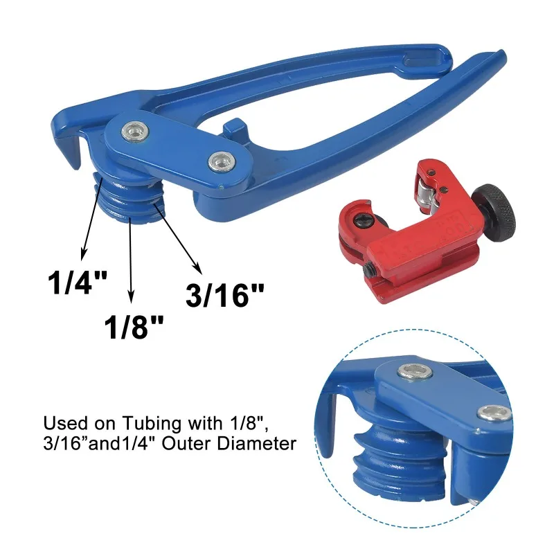 3 In 1 Pipe Tubing Bender Copper Tube Bender 90° Fuel Brake Pipe Bender Hand Tool 1/4“ 3/16” 1/8“