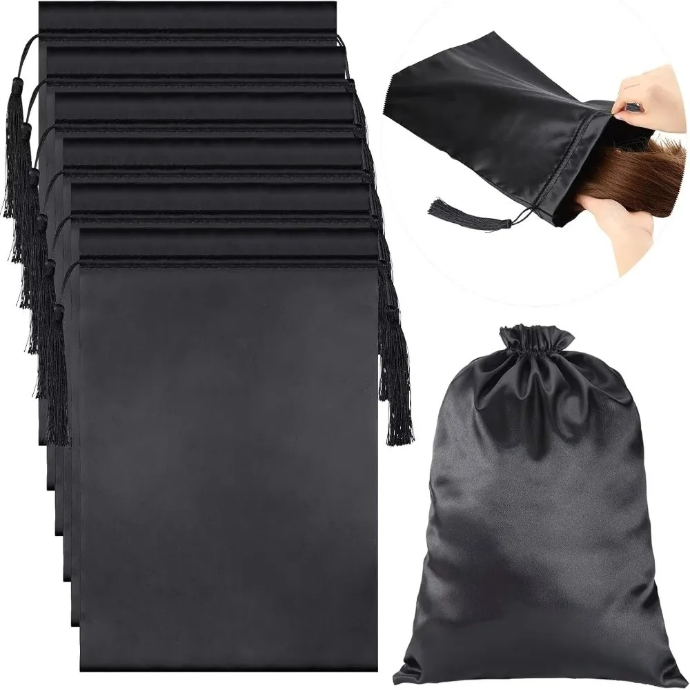 Drawst Closure Drawstring Storage Pouch Nylon Waterproof Multi-Functional Storage Bag Black Dustproof Drawstring Bags