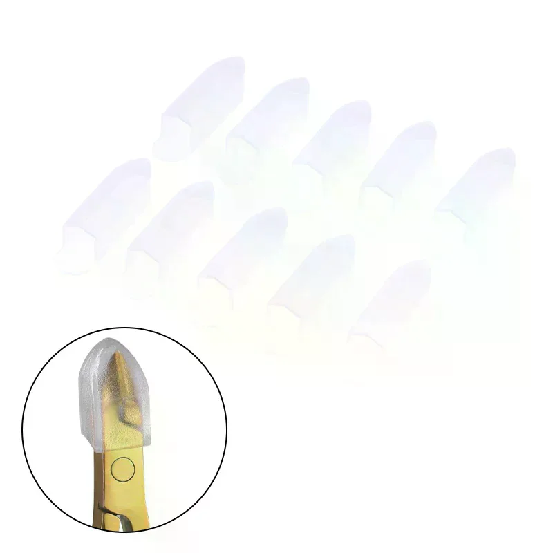 10PCS Clear Dead Skin Clamp Sleeve Nipper Cover Protective Sleeve For Nail Cuticle Scissors Manicure Dead Skin Tweezers Cap