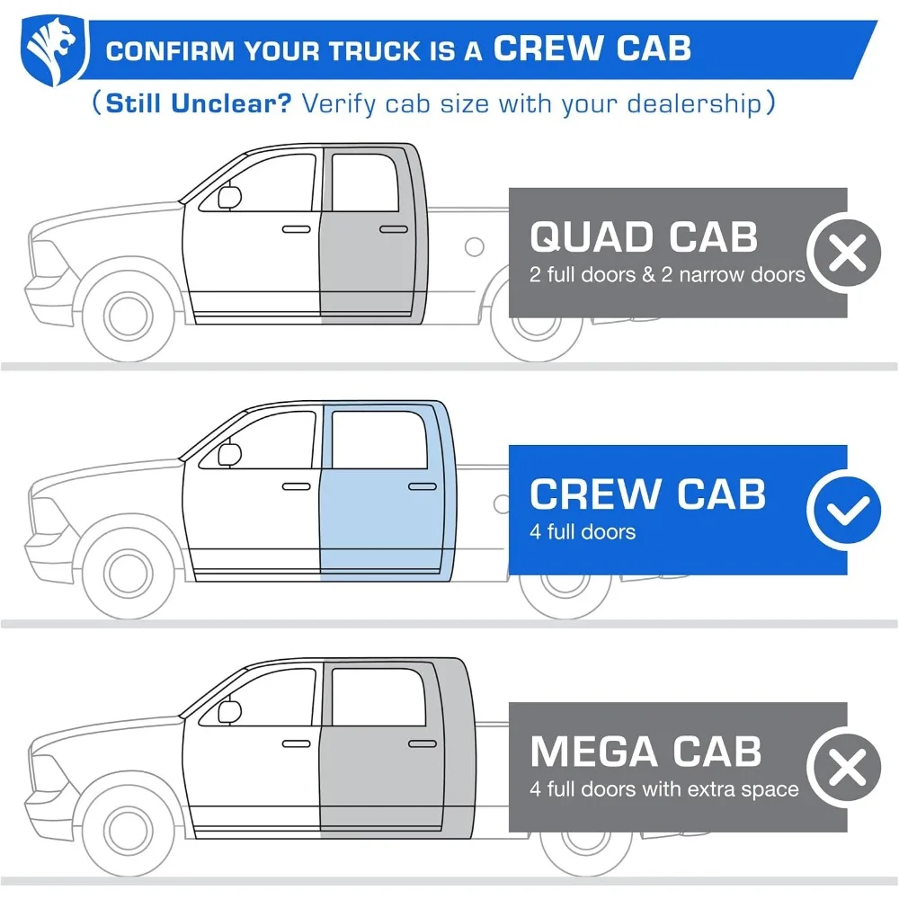 Treeplank compatibel met 2019-2025 Ram 1500 (niet geschikt voor 19-24 Classic), Crew Cab TG-LX3D82358