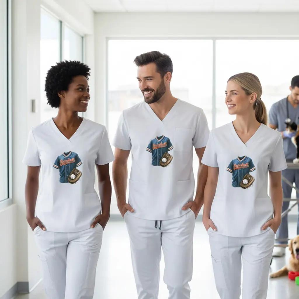 

Unisex V-Neck Short-Sleeve Set Medical Scrubs Surgical Gown Workshop Waiter Hospital Nurse Workwear