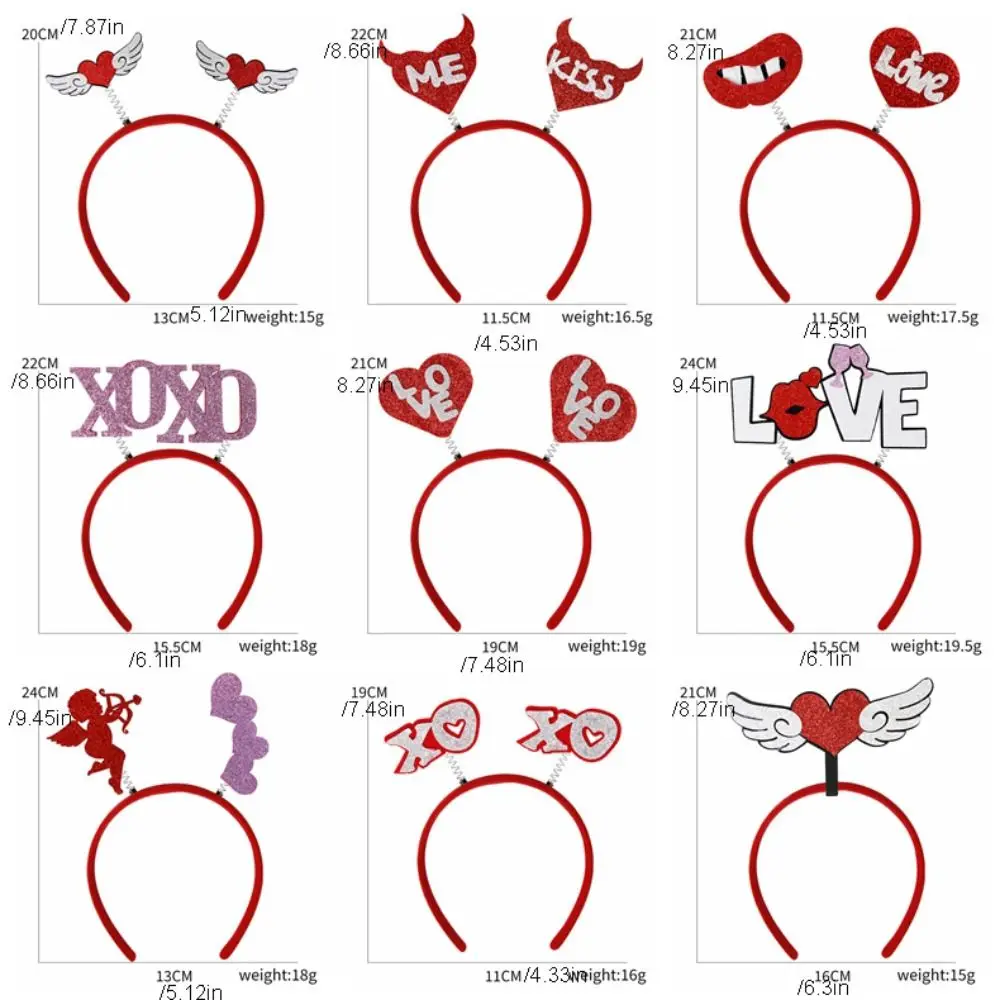 Персиковое сердце, красная повязка на голову с сердечком, блестящая повязка для волос, головной убор с сердечком, обруч для волос, реквизит для фотосъемки, головной убор на день Святого Валентина
