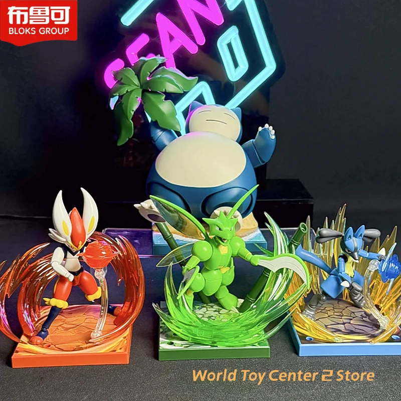 

Genuine Blockees Figures Pokemon Classic Exploring New Opportunities Snorlax Flying Mantis Lucario Blind Box Figure Model Toys