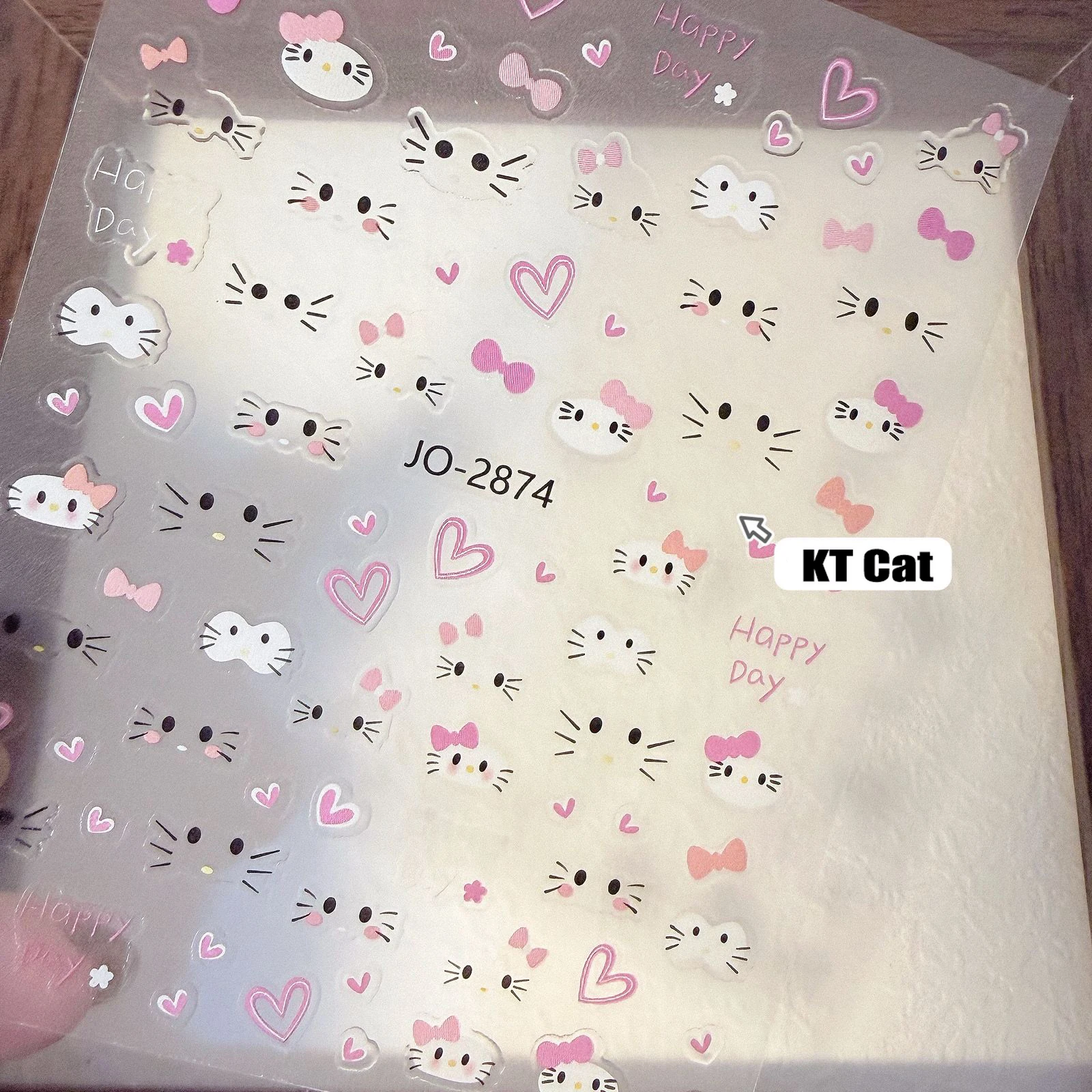 1pcs Christmas Kawaii Cartoon Cute Hello Kitty Nail Art Sticker Muilt-Expression KT Cat Nail Decal Self-Adhesive Cute Cat Slider