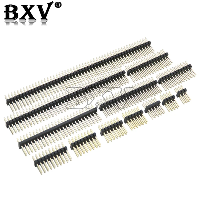 1.2MM 1.27 Double Row Male 2~40P Breakaway PCB Board Pin Header Connector Strip Pinheader 2*3/4/5/6/7/8/10/12/15/20/40P 3-50P