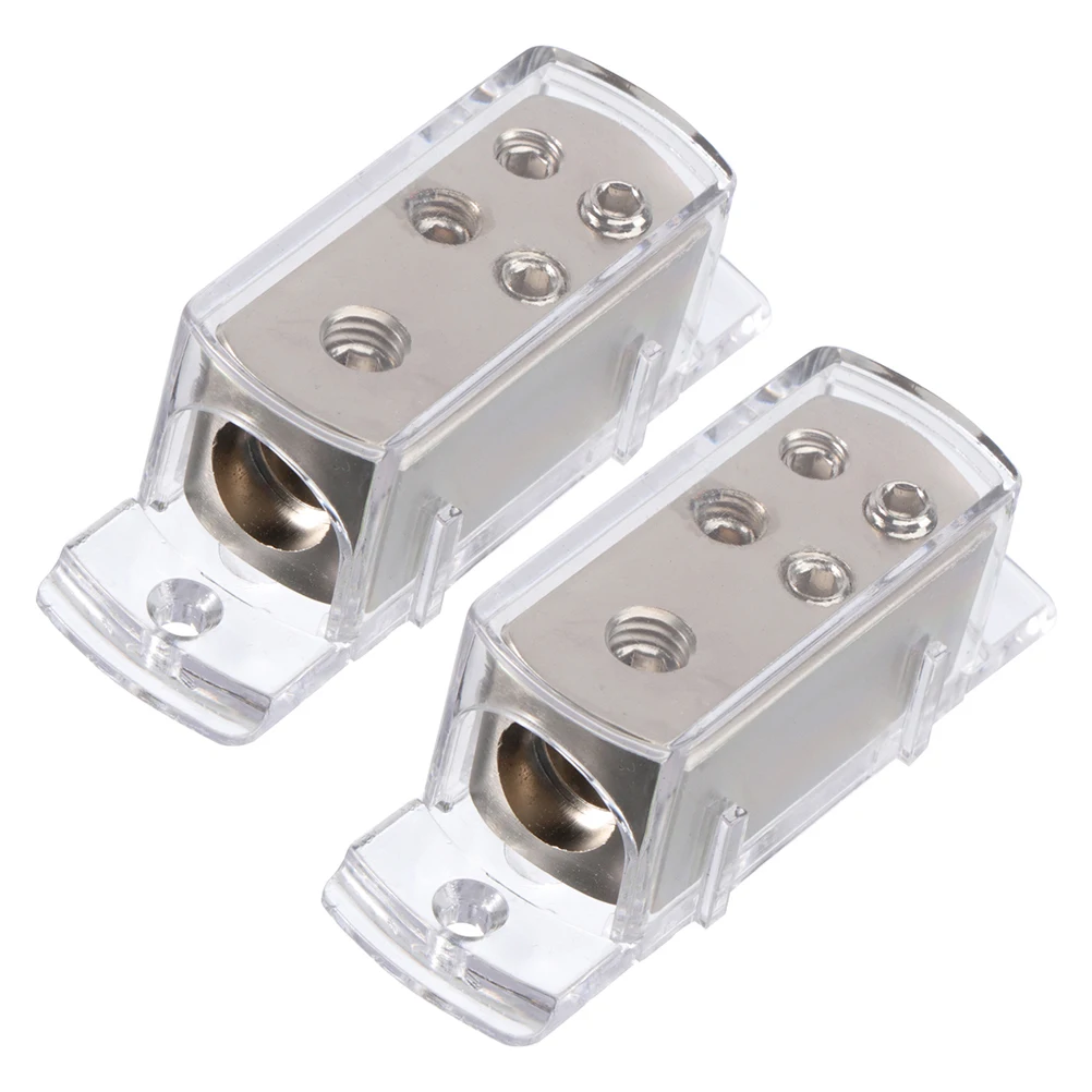 

2Pcs Block 1X4AWG 4X8AWG Gold Plate Car Audio Accessories Anti Rust Oxidation Junction Box