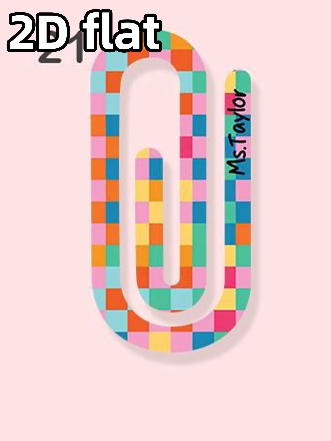 قطعة واحدة من الإشارة المرجعية المخصصة - أنماط PMMA الملونة المخصصة على شكل مشبك ورق اسم محفور بالليزر هدايا فريدة للمراهقين