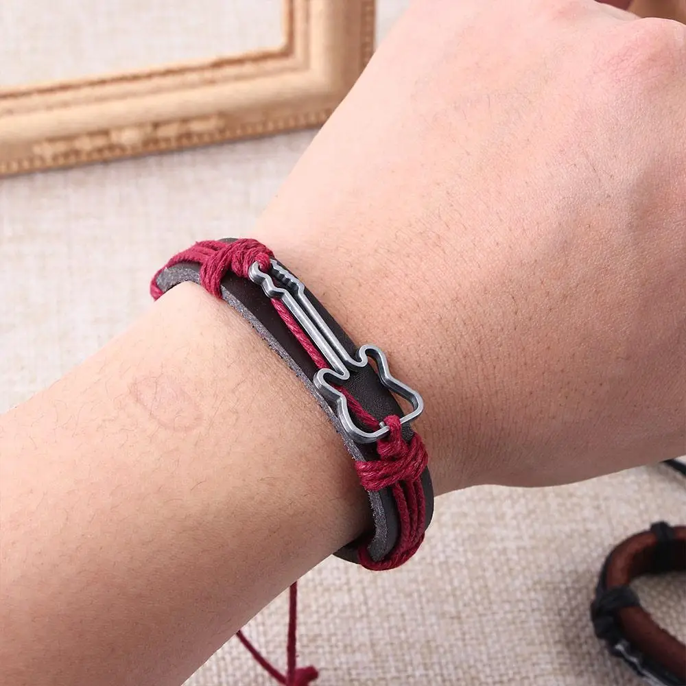 الصداقة سلسلة الجوف النساء حبل العتيقة الرجال بولي Leather الأساور الجلدية أساور سحر المجوهرات أساور الغيتار