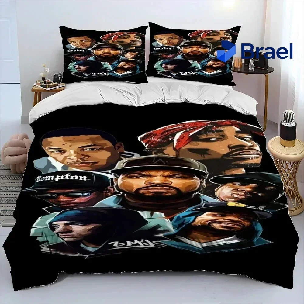 Exquisite Hip Hop Art Rapper Legend Star Bedding Set Duvet Cover Bed Set Quilt Cover Pillowcase Comforter King Queen Size Boys A
