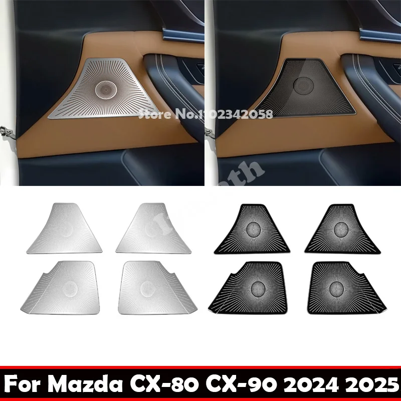 

Для Mazda CX-80 CX80 CX90 CX-90 2024 2025 стальная крышка автомобильного аудиодинамика, наклейка, крышка дверного громкоговорителя, аксессуары для внутреннего громкоговорителя