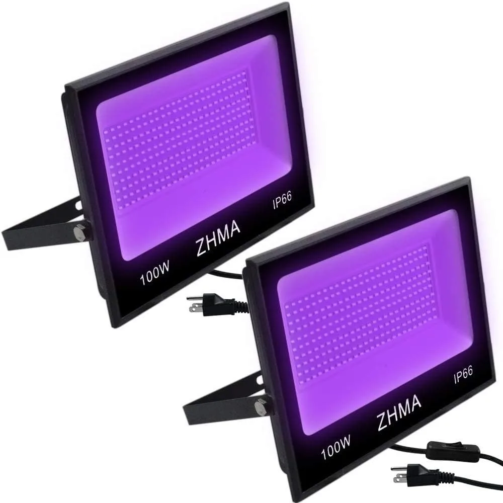 100W LED Black Light,IP66 Waterproof,for Indoor and Outdoor Blacklight Party,Aquarium,Neon Glow