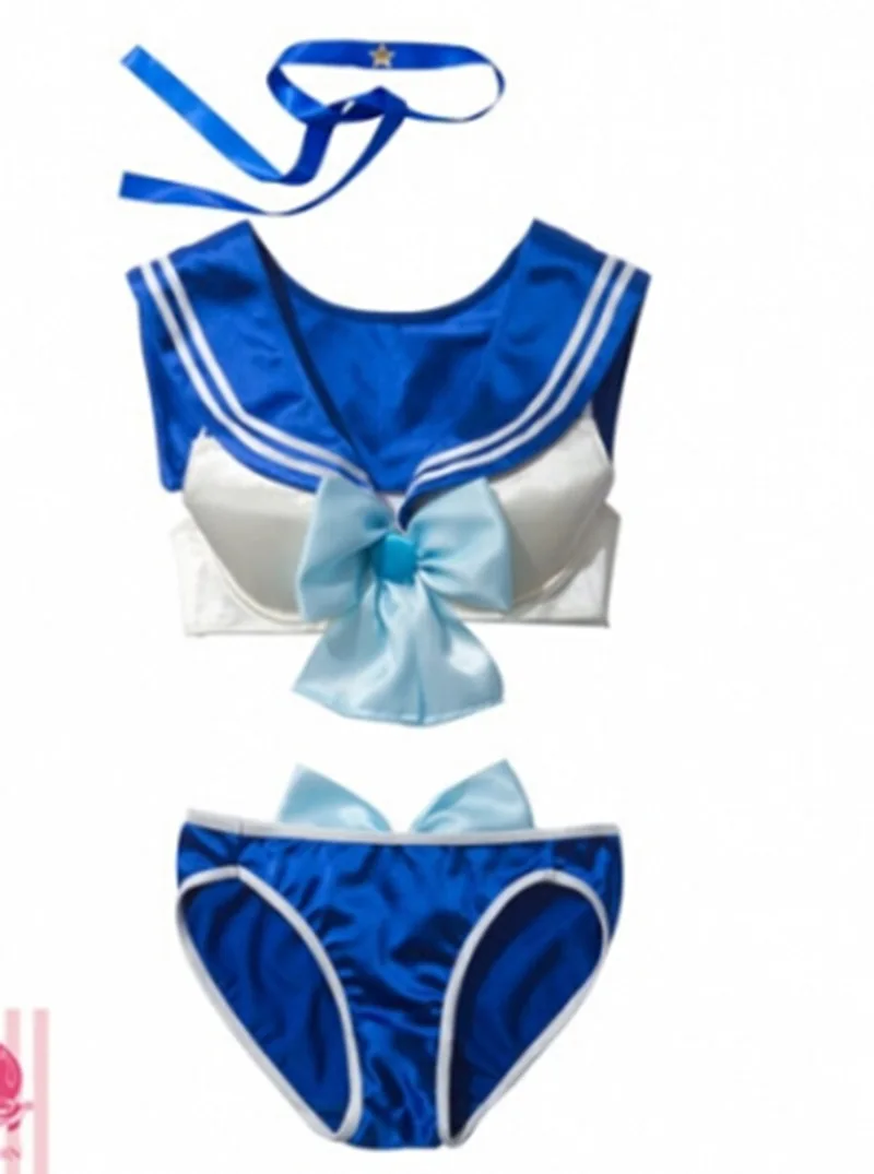 Novo sexy conjunto de biquíni cosplay anime marinheiro traje feminino roupa interior festa sutiã e shorts conjunto sexy lingerie uniformes do jogo