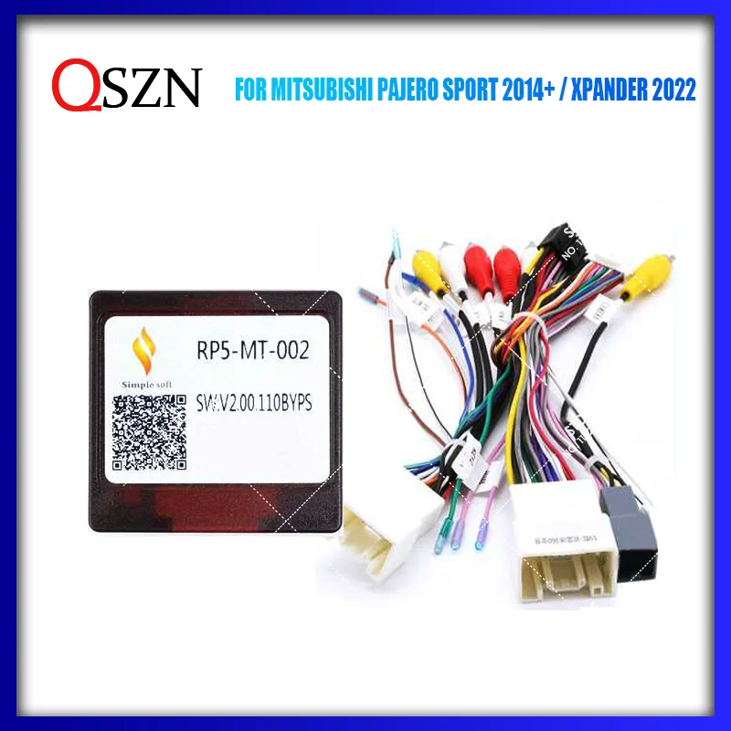 QSZN Wiring Harness Canbus Box Decoder For MITSUBISHI PAJERO SPORT 2014+ / XPANDER 2022 Car Radio Stereo Power Cable Adapter