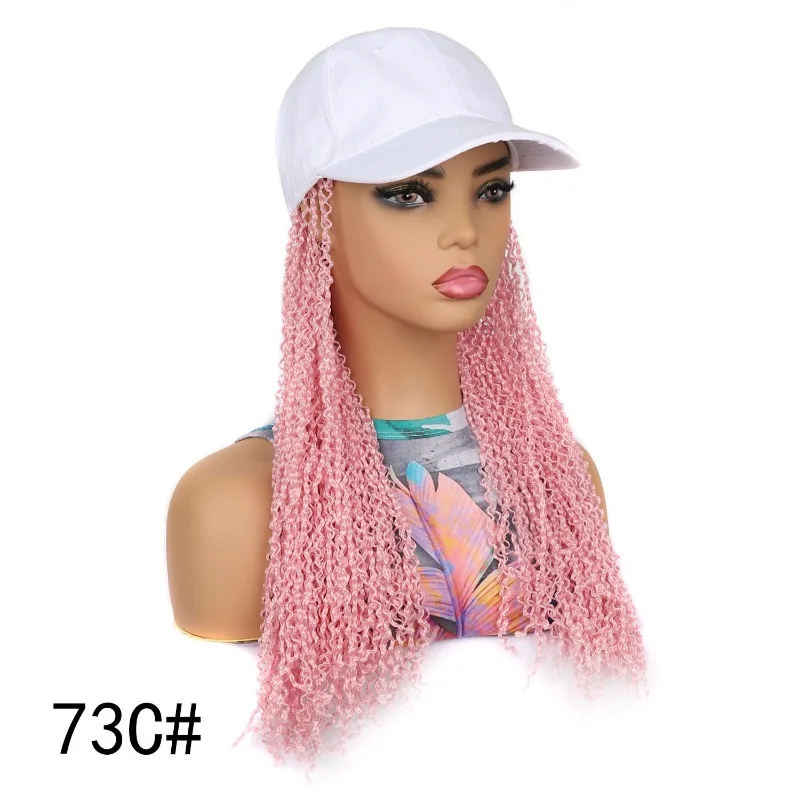 Braided Baseball Cap Wig Synthetic Hat Wig with Dreadlocks Wig, Colorful 16-inch Women\'s Hat Wig for Daily Travel Wear