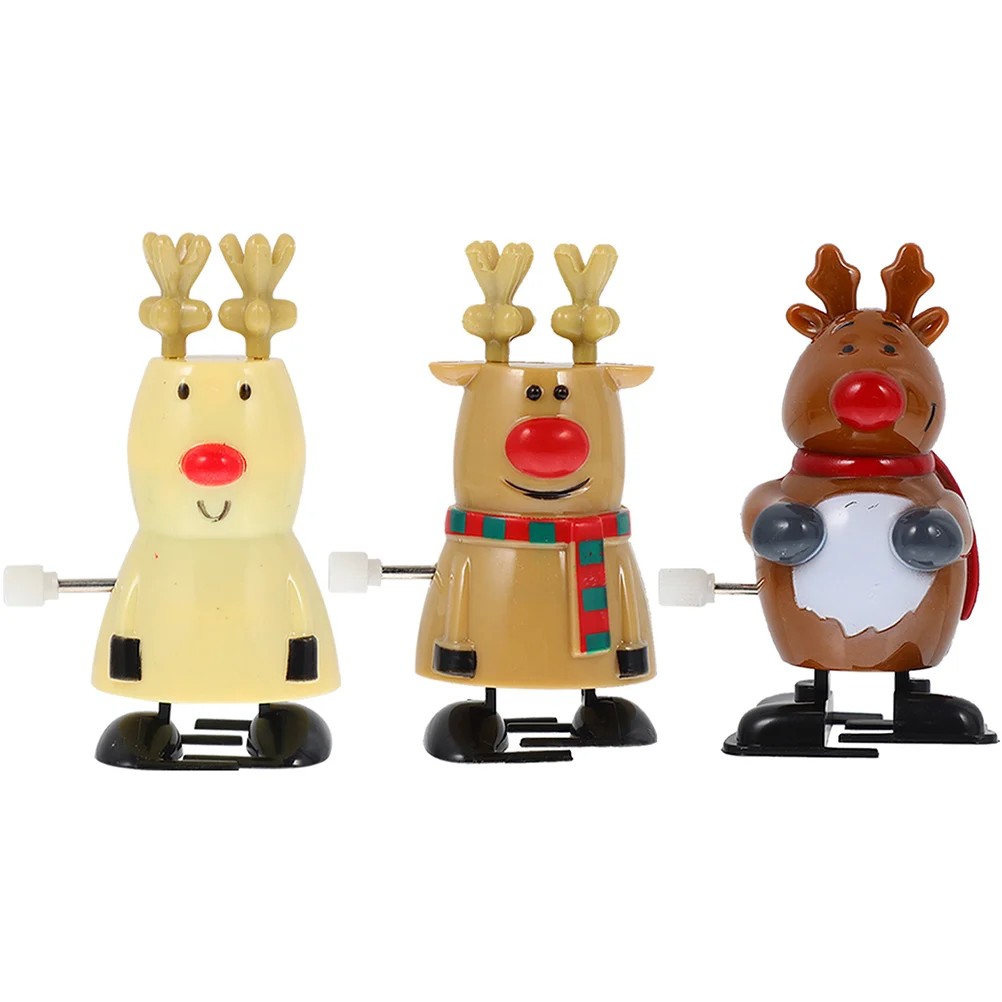 3-teiliges lustiges Weihnachtsmann-Spielzeug zum Aufziehen, Kunststoffkonstruktion mit glatter Oberfläche, kompakte Größe für Ostern, Weihnachten, Partygeschenke und