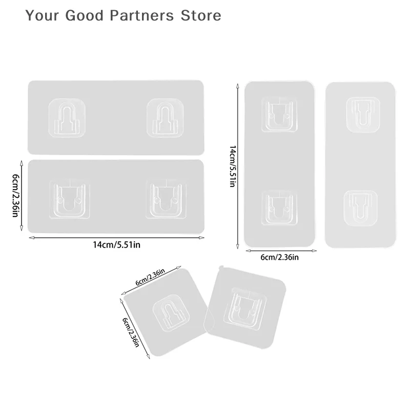 Picture 7: Double-Sided Adhesive Wall Hooks Hanger Strong Transparent Suction Cup Sucker Hooks Kitchen Bathroom Storage Plug Socket Holders