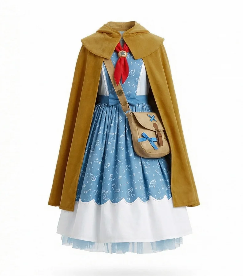 

Stranger Holly Wheeler Season 5 Cosplay Costume Hooded Cloak Dress ScarfFantasia Stage Performance OutfitsHalloween Party
