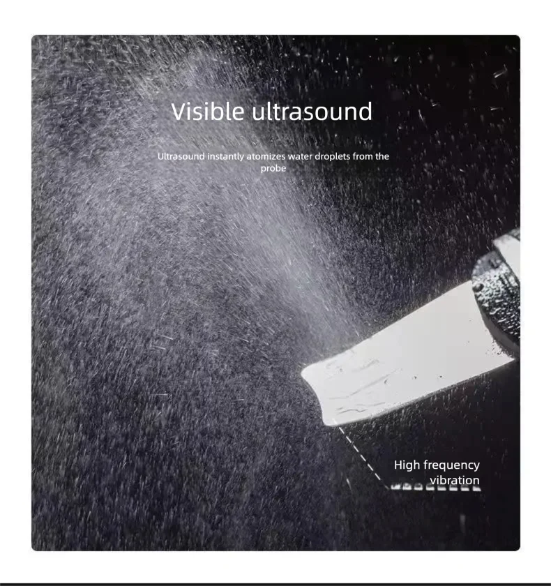 Raschietto per la pelle ad ultrasuoni Dispositivo di bellezza a vibrazione Raschietto per punti neri Pulizia del viso Rimozione dell'acne Pulizia dei pori Lifting Rassodante