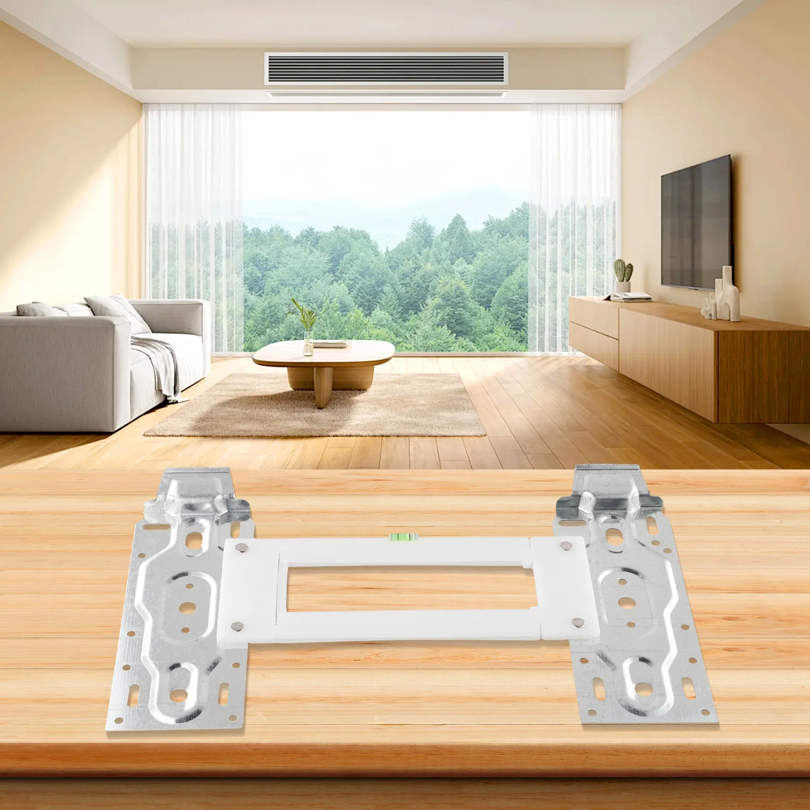 Adjustable Wall Mount Bracket 32x20cm With Level Gauge Stainless Steel For Split Air Conditioner Indoor Unit Installation Tool