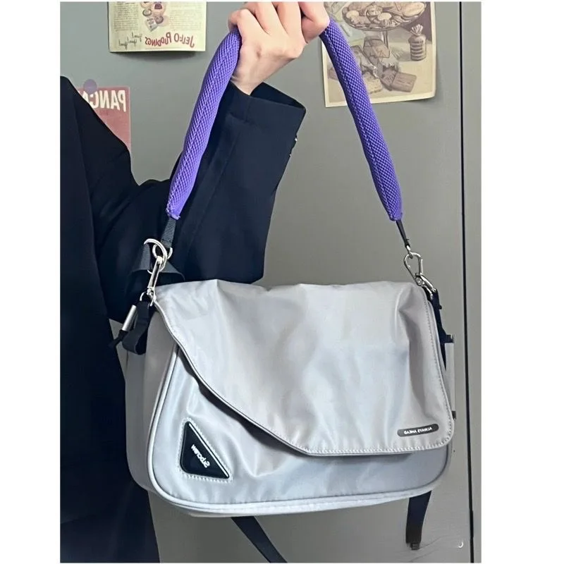 Casualowe nylonowe torby Crossbody dla kobiet fajne dziewczyny Y2k torebka na ramię designerska damska torba kurierska koreański Student tornister