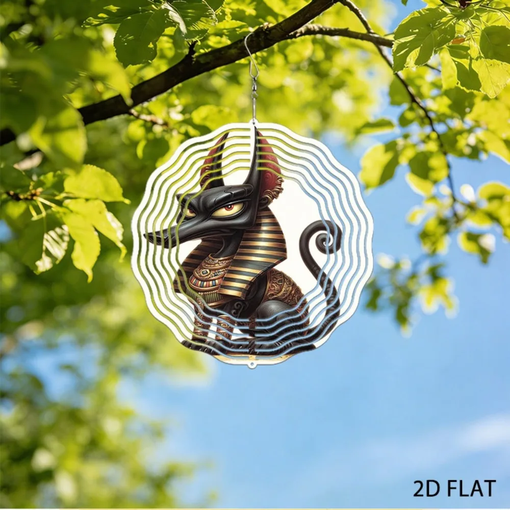 

Anubis Wind Chimes Iron Garden Art Outdoor Decor Egyptian Statue Bell Hanging Ornament Home Exotic Yard Gift