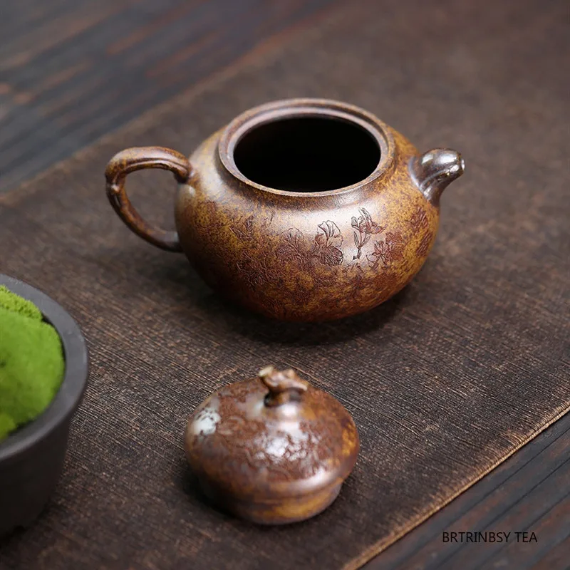 التقاليد الصينية ييشينغ الأرجواني الطين إبريق الشاي المنزلية الجمال براد شاي اليدوية القرع شكل غلاية Zisha Teaware طقم شاي 260 مللي #5