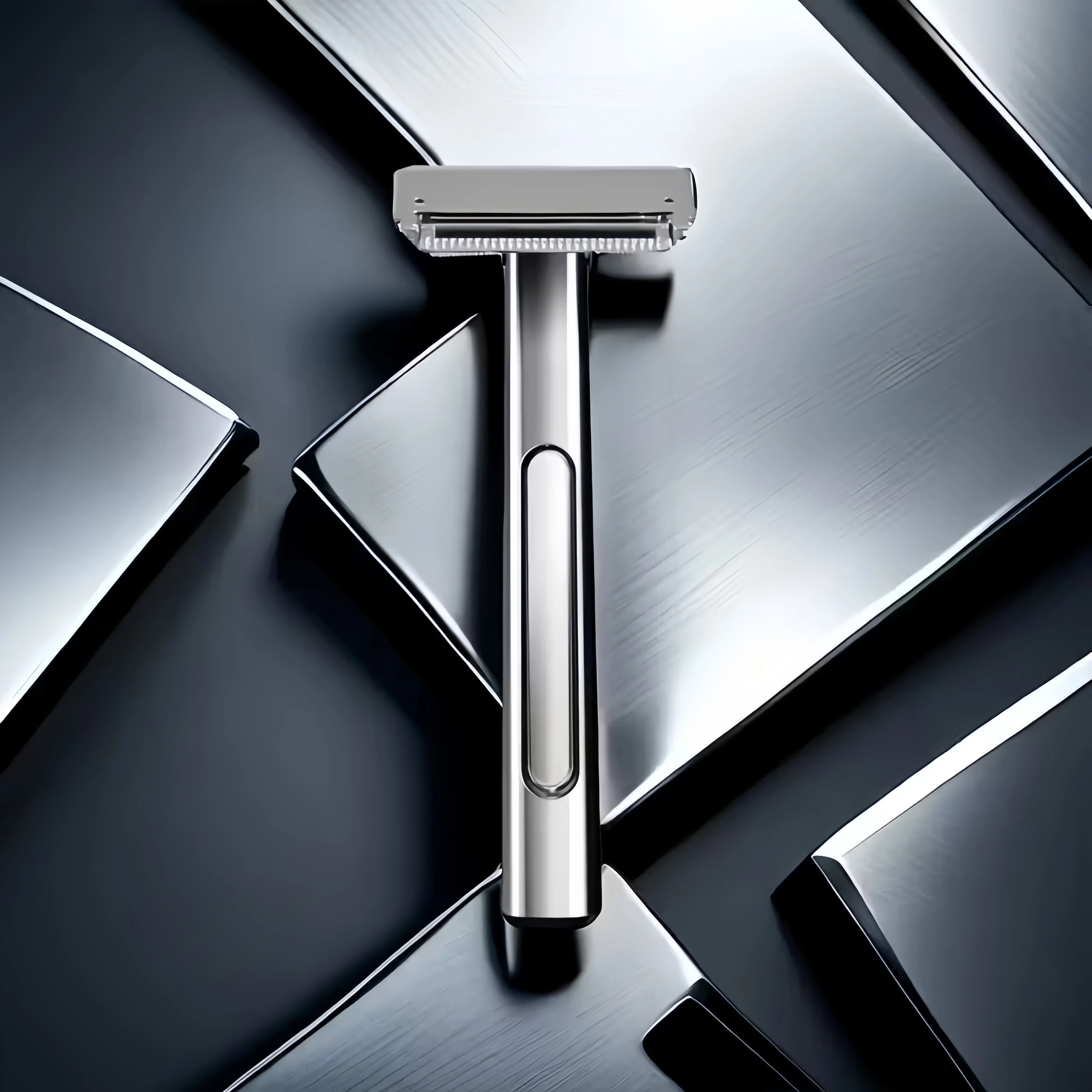 

Толщина подвесного лезвия, хромированная двусторонняя безопасная бритва, полулезвие, подарочная коробка для мужчин, бритва с металлической ручкой