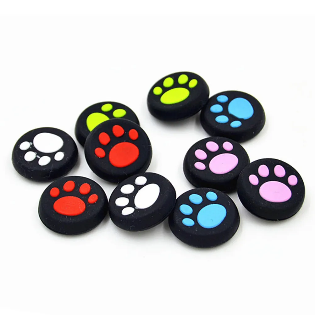 4Pcs Cat Pattern Joystick Thumbstick Covers Silicone Grip Caps for Game Controller Accessories