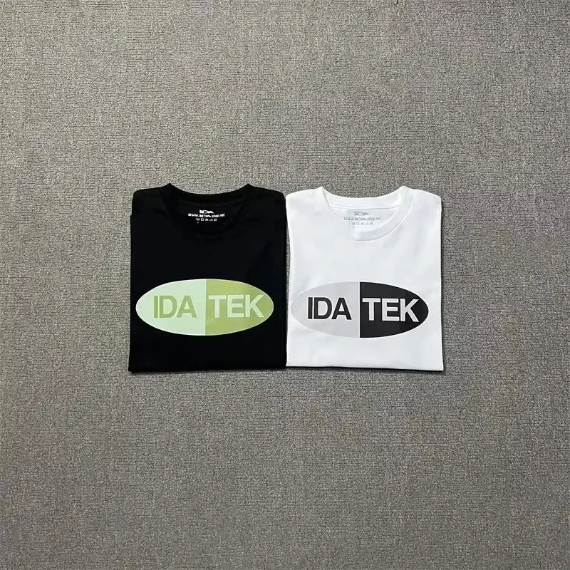 

2025 Ida Sply American Trendy Brand Fun Printing Short Sleeve Summer New Pure Cotton Men and Women Couple Crew Neck T-shirt
