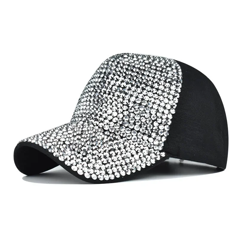

Rhinestones luxury pearl Sequins Baseball Cap For Women Summer Cotton Hat Girls Snapback Hip hop diamond hat Gorras