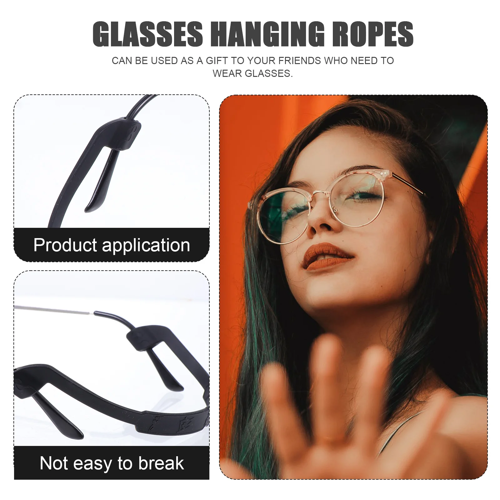 6 قطعة حبل النظارات المضادة للانزلاق لإطارات 2.5-16 مللي متر الرياضة في الهواء الطلق تشغيل كرة السلة التزلج حامل نظارات الإكسسوارات #1