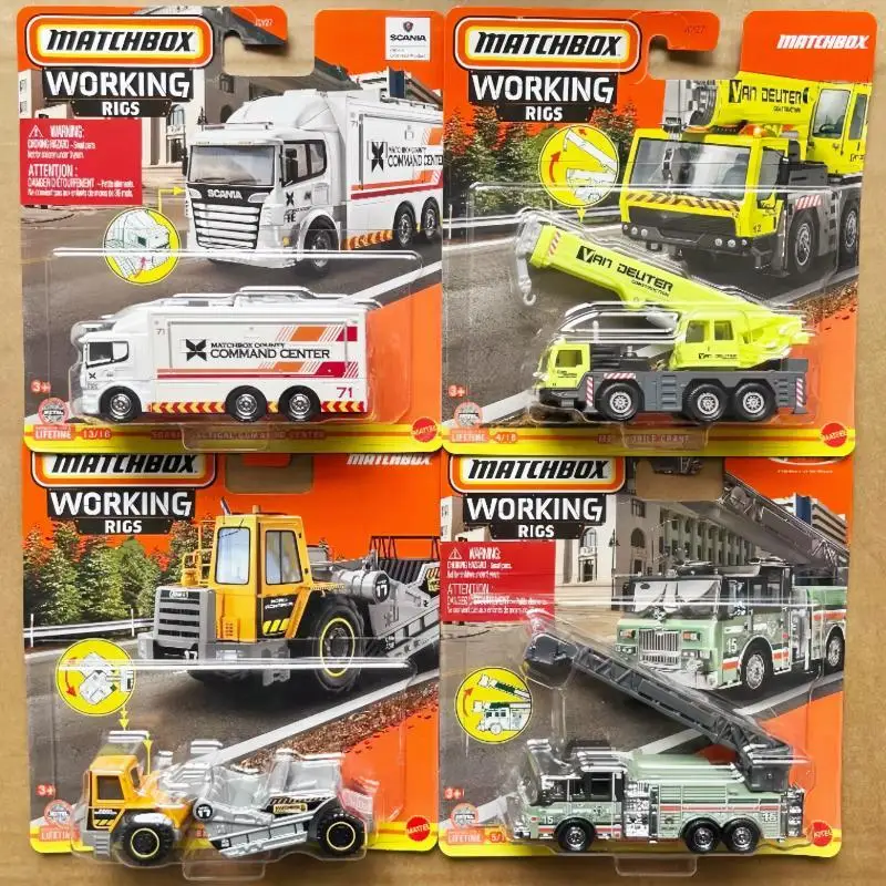 Caja de cerillas genuina 1/64 Jcy27, serie de vehículos de ingeniería, motor de bomberos, excavadora, camión mezclador, vehículo coleccionable fundido a presión, juguete para niño