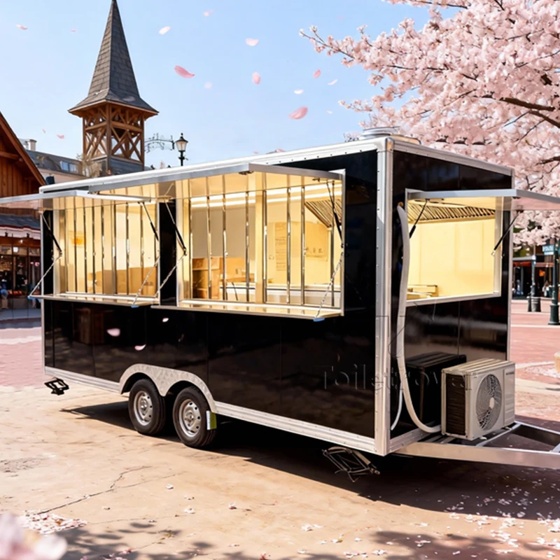 

Portable Outdoor Street Mobile Food Truck Trailer Commercial Food Trailer Fully Equipped Food Truck for Night Market Snacks
